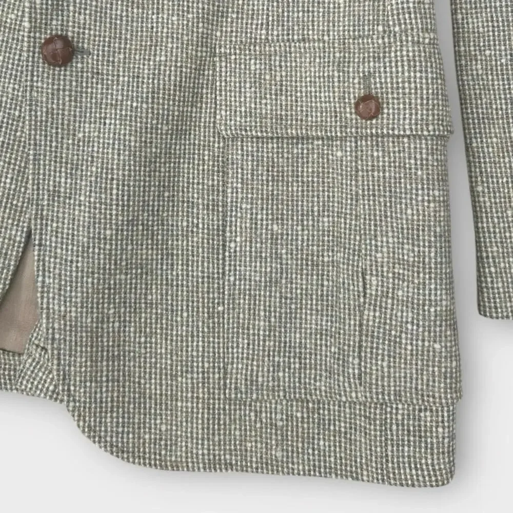 Vintage 70s H.I.S Wool Tweed Sport Coat Blazer Jacket Mens 42 L Preppy Academic - Picture 3 of 13